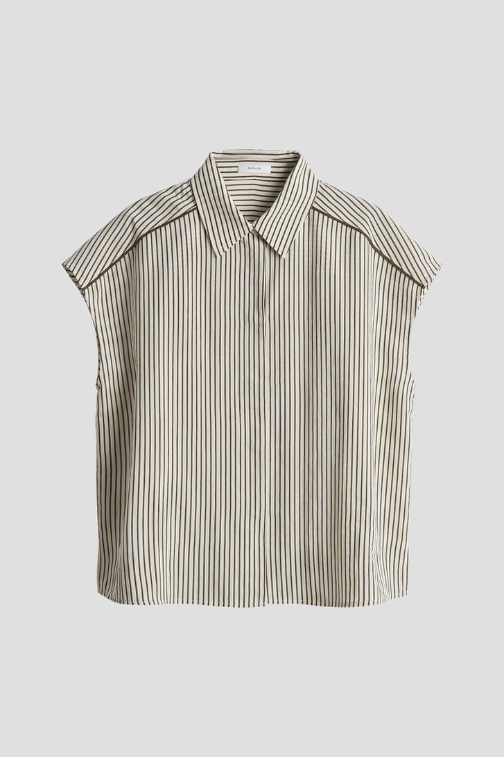 Photo produit 1 de Blouse écrue à rayures vertes de Opus pour Femmes