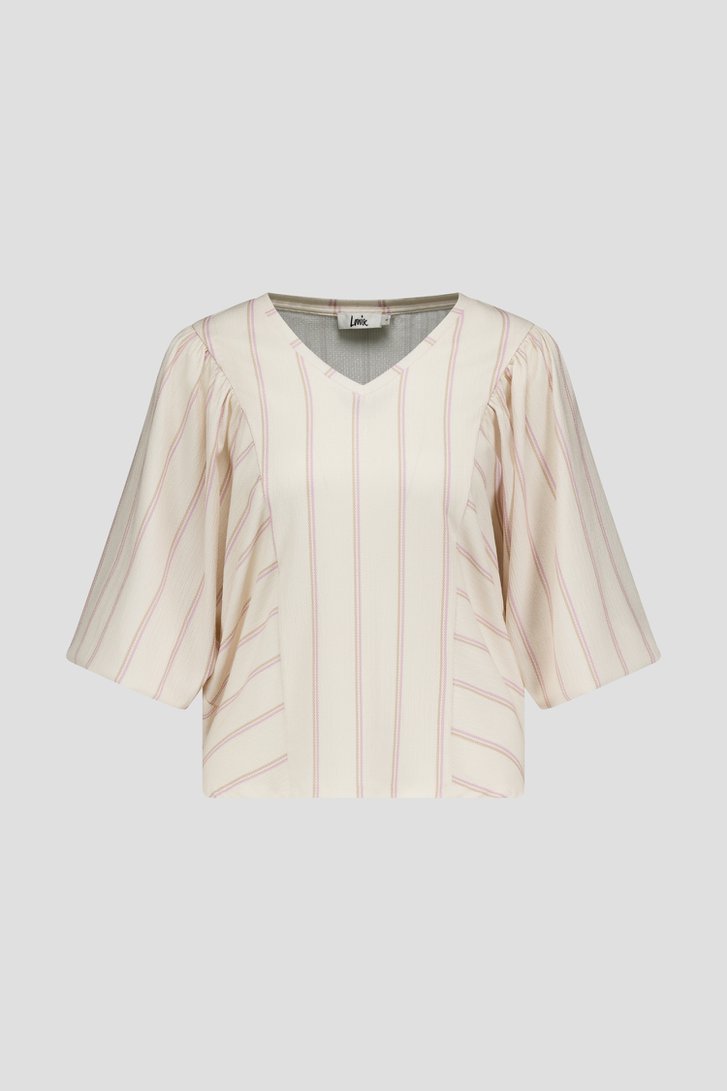 Blouse écrue avec accent rose clair de Louise pour Femmes