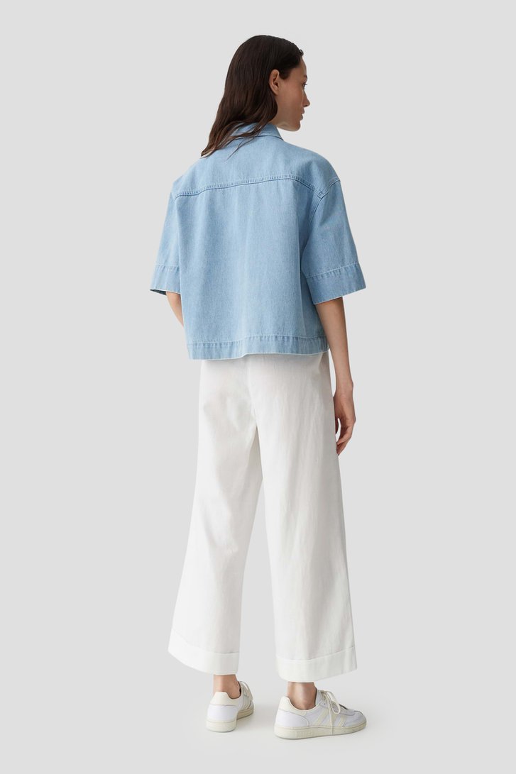 Blouse en jean bleu à manches 3/4	 de Opus pour Femmes