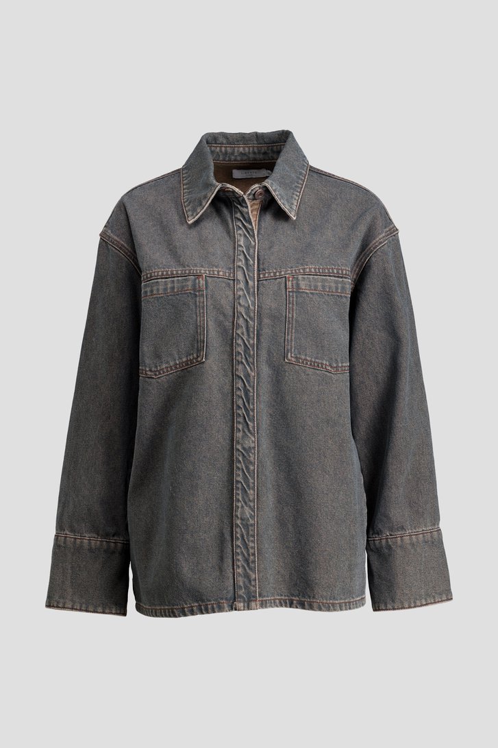 Photo produit 1 de Blouse en jean grise de Liberty Island Denim pour Femmes
