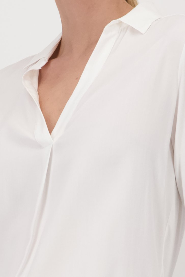 Blouse fine blanche à taille élastiquée de Liberty Island pour Femmes