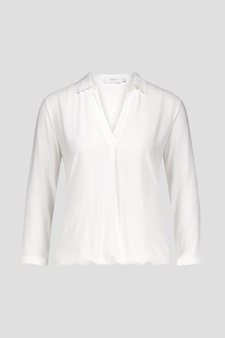 Blouse fine blanche à taille élastiquée de Liberty Island pour Femmes