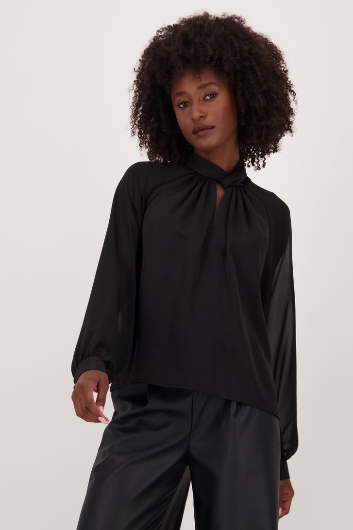 Blouse fine noire à manches transparentes de JDY pour Femmes