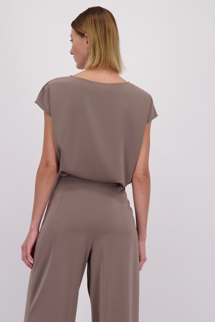 Détail de Blouse grise effet satin de D'Auvry pour Femmes