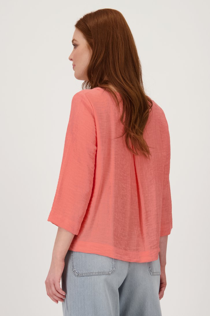 Blouse in koraal met 3/4 mouwen van Libelle voor Dames