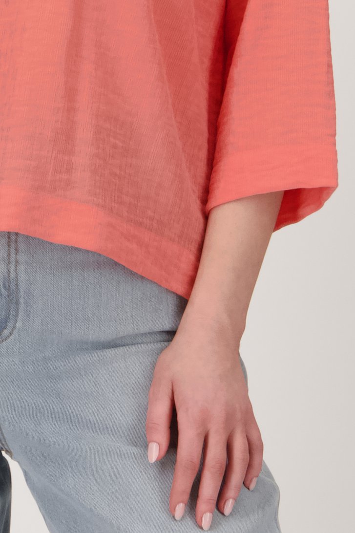 Blouse in koraal met 3/4 mouwen van Libelle voor Dames