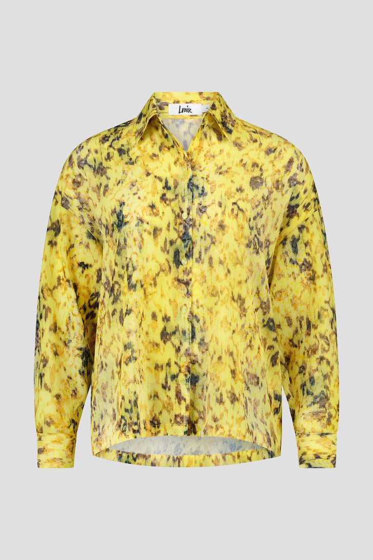 Blouse jaune à imprimé gris-brun de Louise pour Femmes