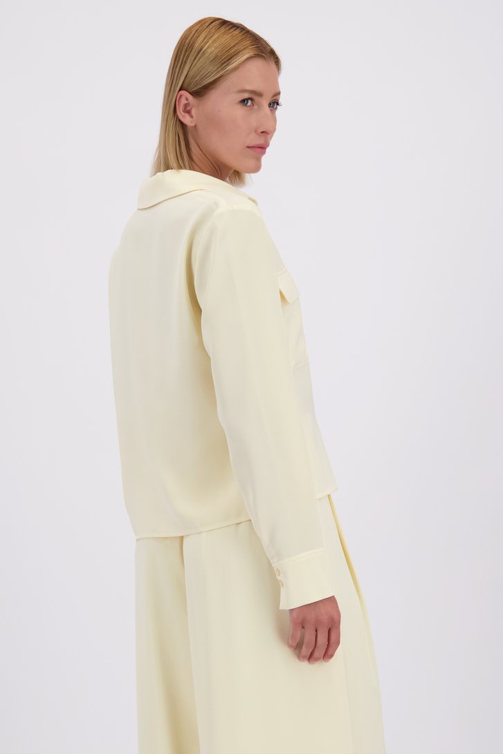 Le dos de Blouse jaune clair à manches longues de D'Auvry pour Femmes