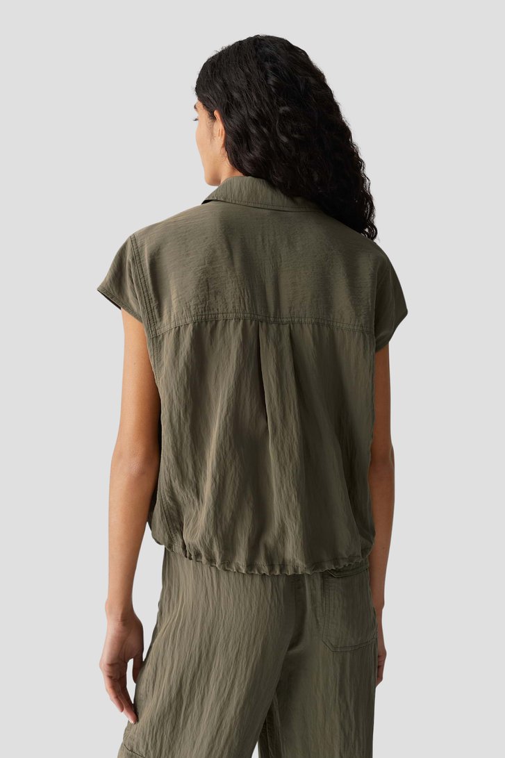 Blouse kaki à manches courtes de Opus pour Femmes