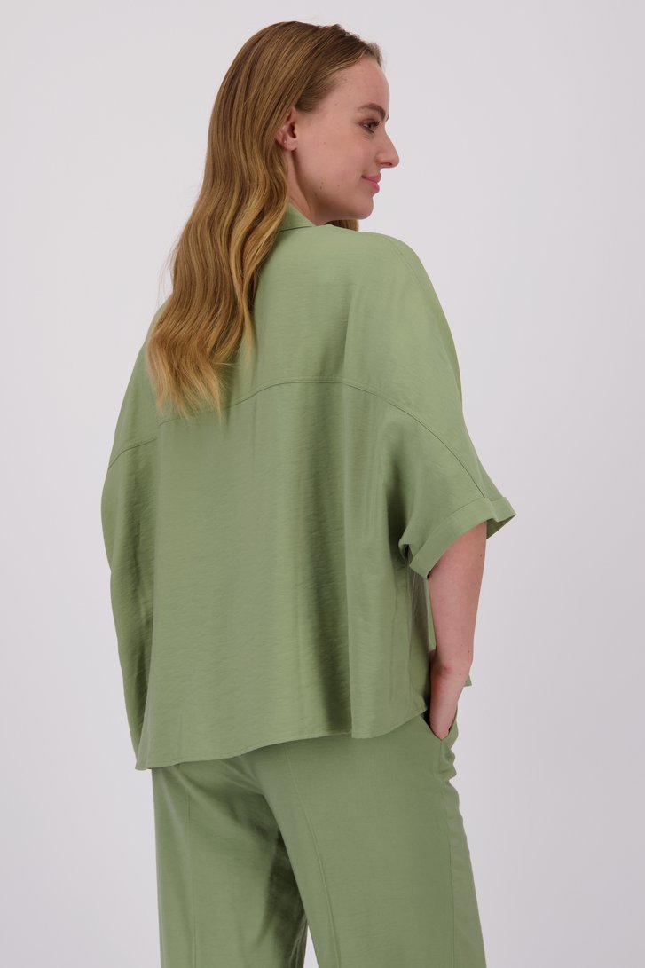 Blouse kaki à manches mi-longues de More & More pour Femmes