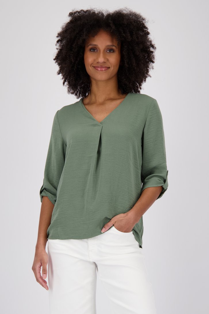 Blouse kaki légère à manches 3/4 de JDY pour Femmes