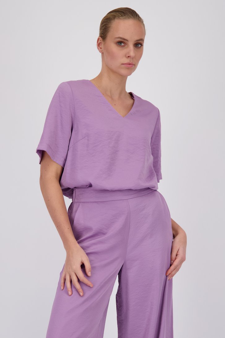 Blouse lilas à encolure en V de D'Auvry pour Femmes