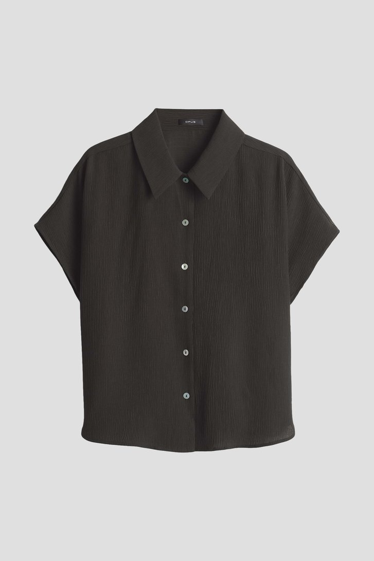 Photo produit 1 de Blouse marron foncé à texture froissée de Opus pour Femmes