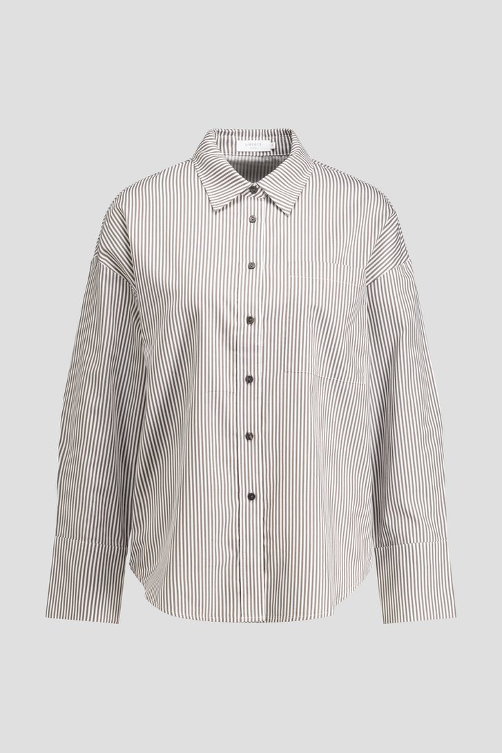 Productfoto 1 van Blouse met donkergroen gestreept motief door Liberty Island voor Dames