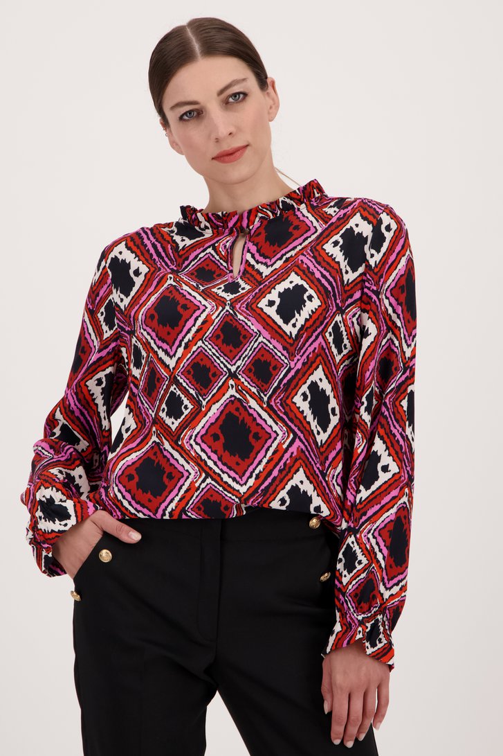 Blouse met geruite print van More & More voor Dames