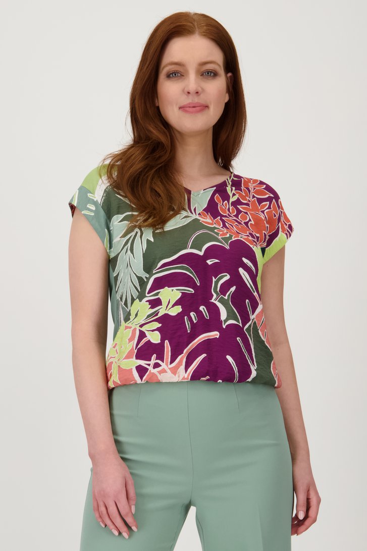 Blouse met groen-paarse print  van Libelle voor Dames