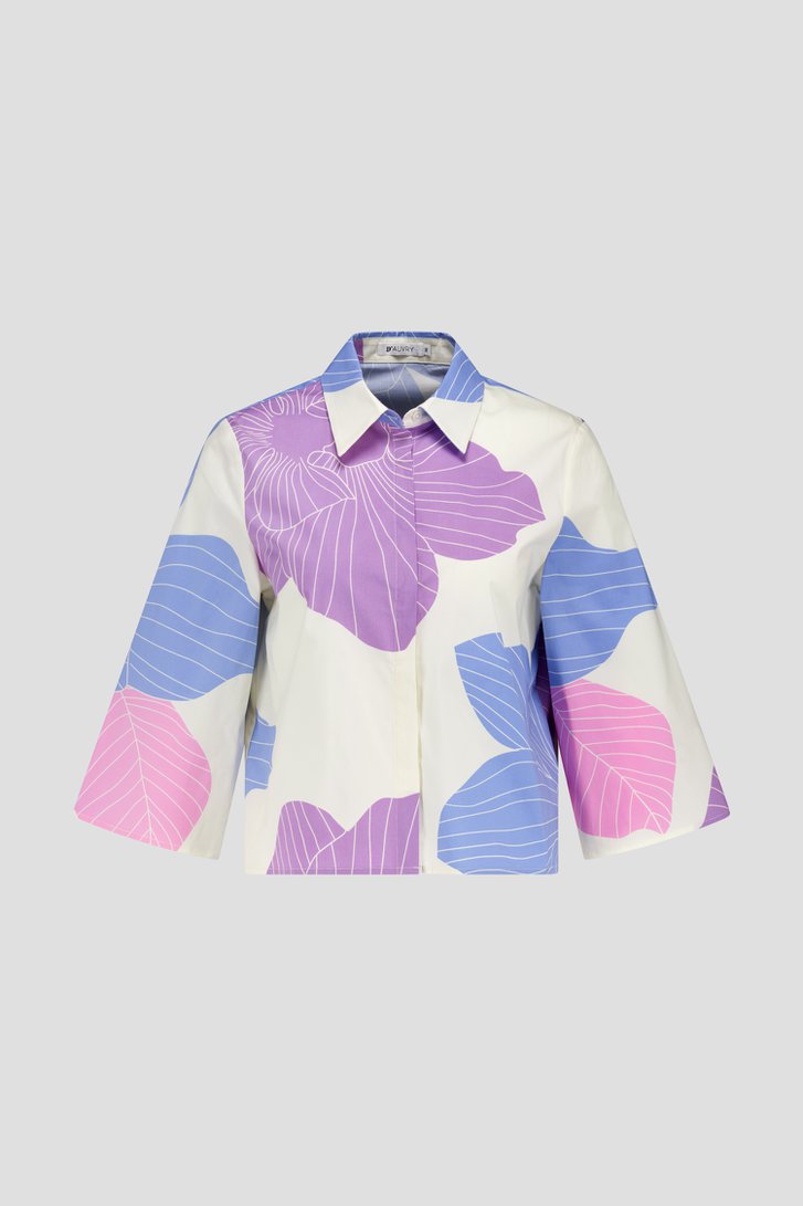 Blouse met lila-blauwe bloemenprint van D'Auvry voor Dames