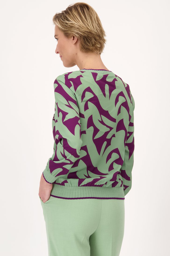 Blouse met paars-groene print van Claude Arielle voor Dames