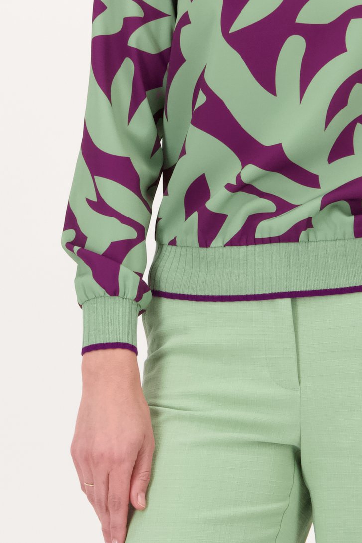 Blouse met paars-groene print van Claude Arielle voor Dames