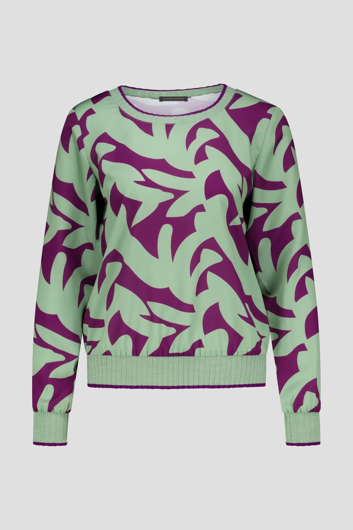 Blouse met paars-groene print van Claude Arielle voor Dames