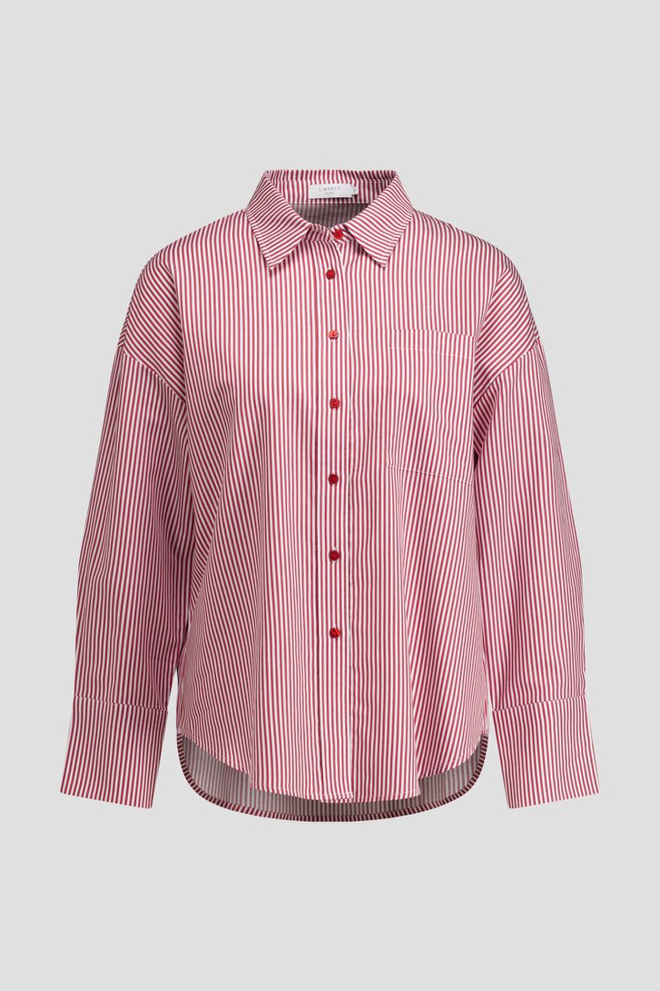 Productfoto 1 van Blouse met rood gestreept motief door Liberty Island voor Dames