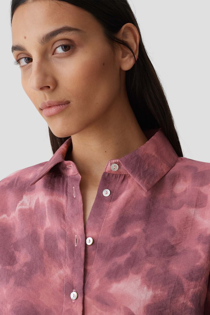 Blouse met roze aquarelprint van Opus voor Dames