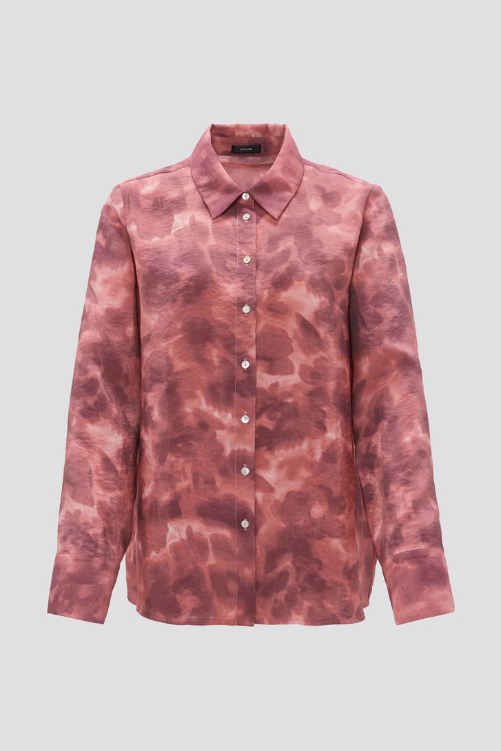 Blouse met roze aquarelprint van Opus voor Dames