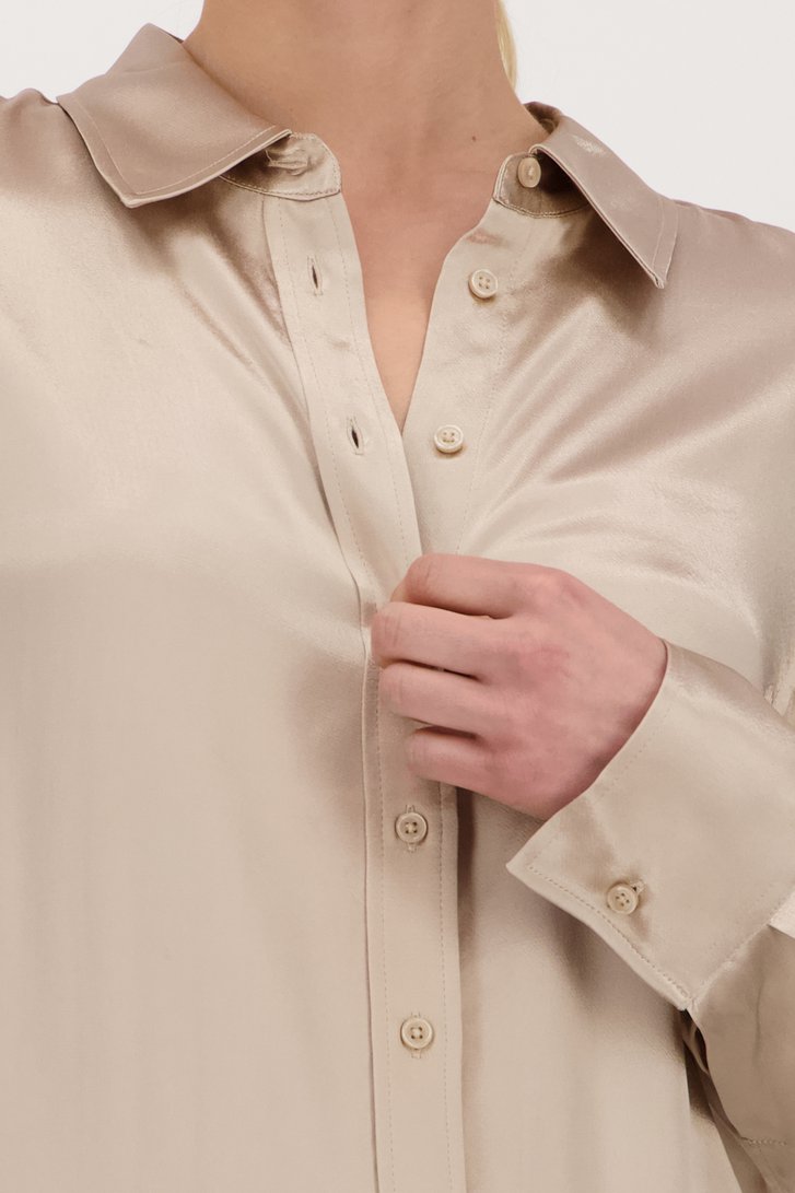 Blouse met zijdelook - champagnekleur van Opus voor Dames