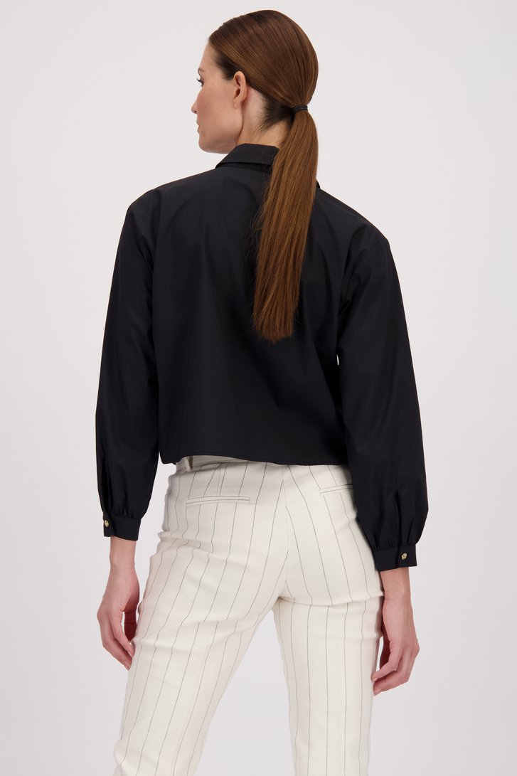 Blouse noire à coupe plus courte de More & More pour Femmes