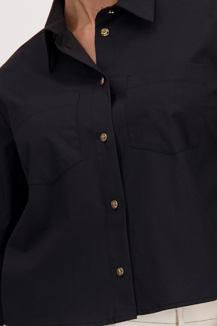 Blouse noire à coupe plus courte de More & More pour Femmes