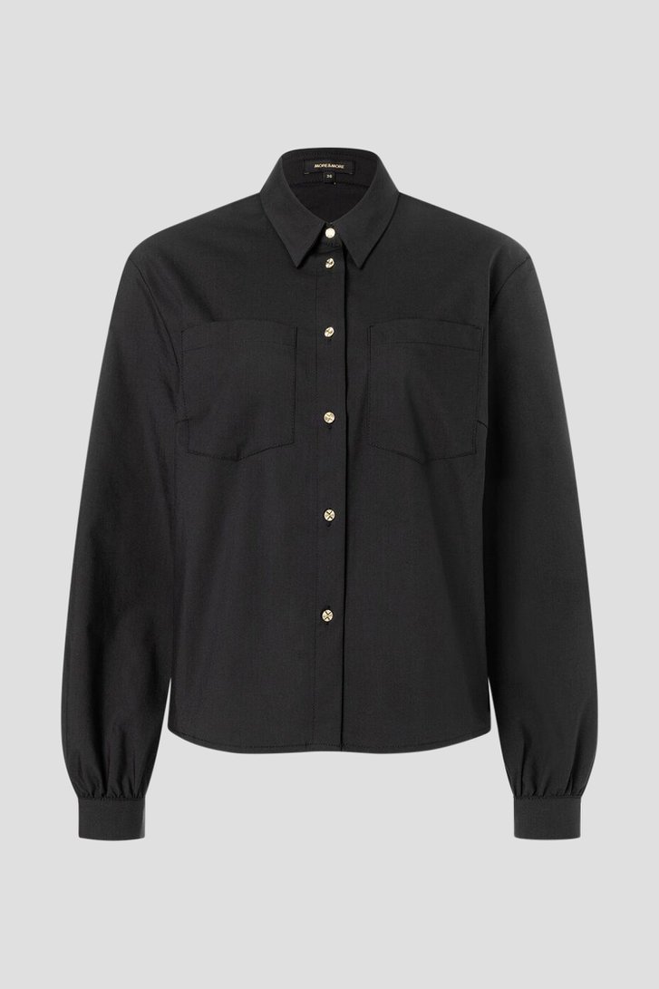 Blouse noire à coupe plus courte de More & More pour Femmes