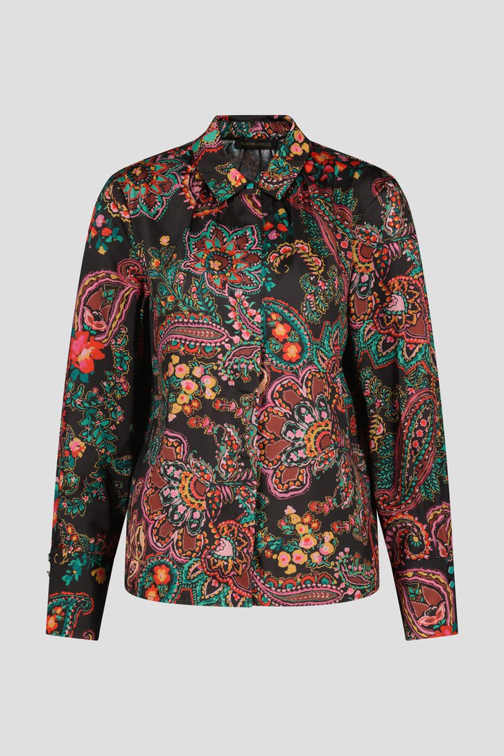 Blouse noire à imprimé paisley de Claude Arielle pour Femmes