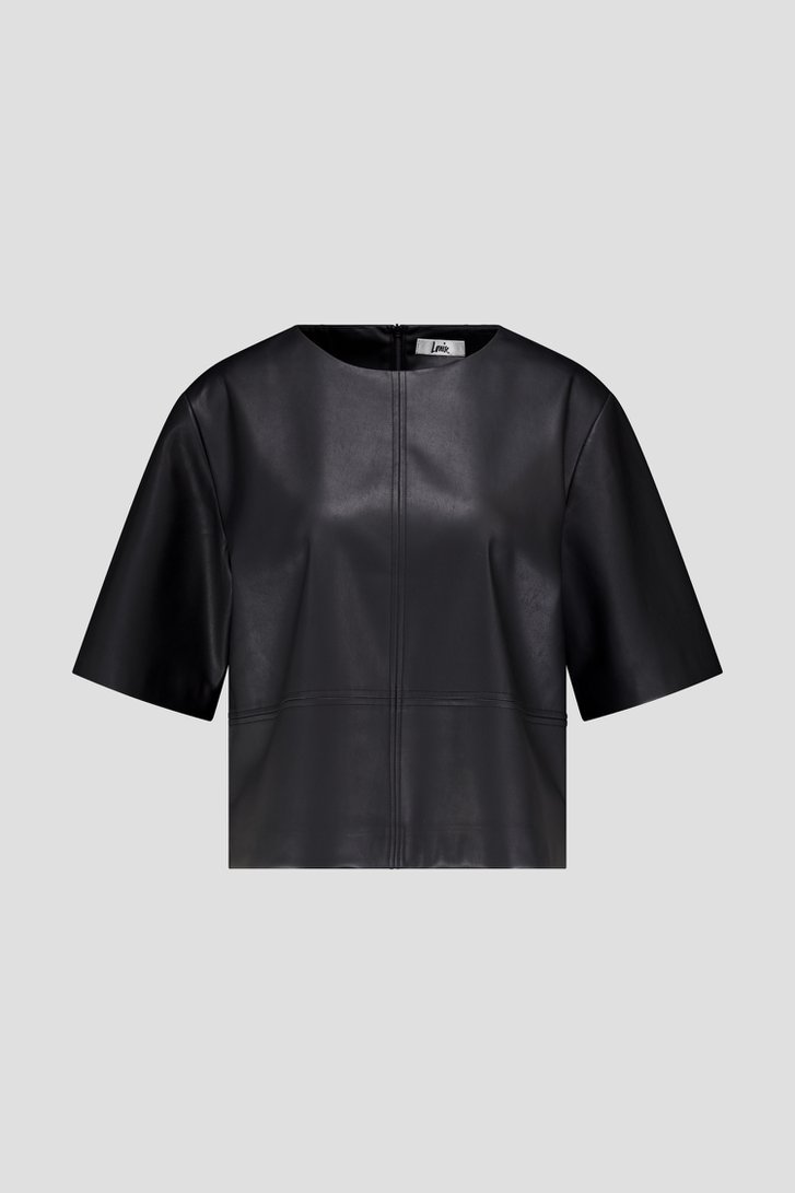 Photo produit 1 de Blouse noire à l'aspect cuir de Louise pour Femmes