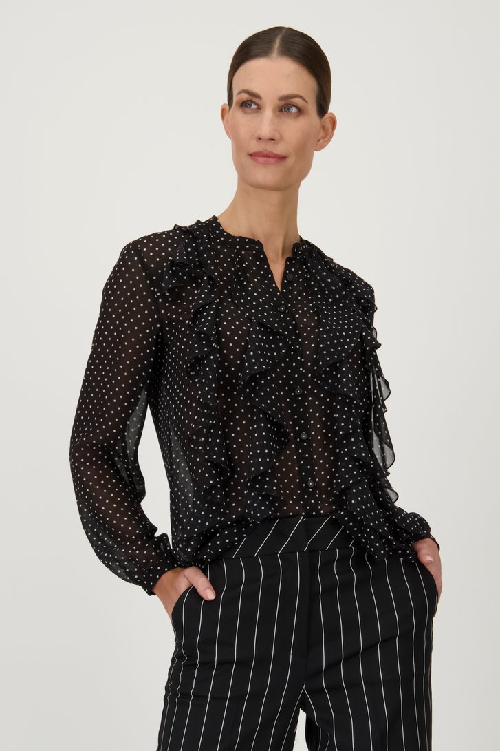 Blouse noire à pois de D'Auvry pour Femmes