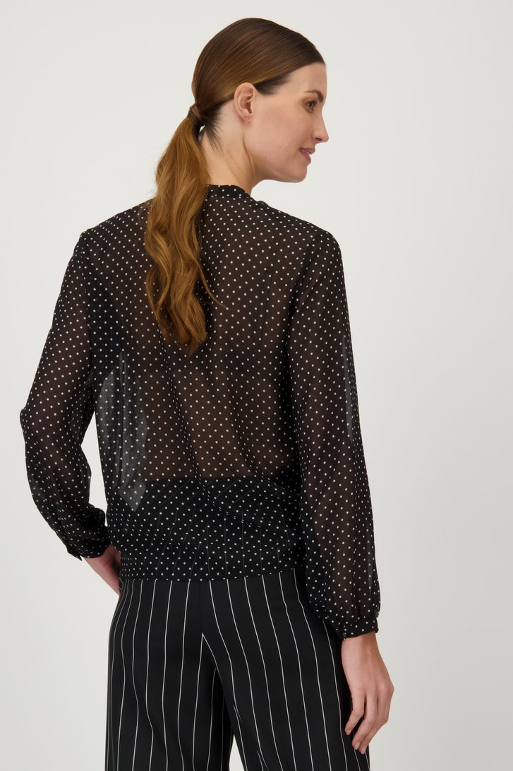 Blouse noire à pois de D'Auvry pour Femmes