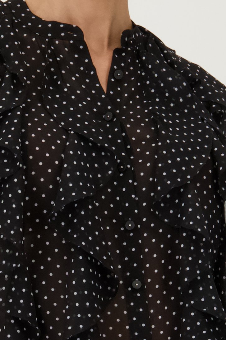 Blouse noire à pois de D'Auvry pour Femmes