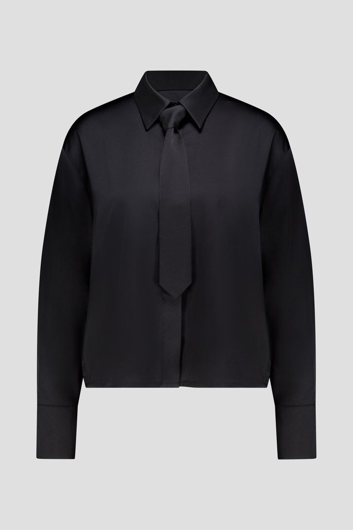 Photo produit 1 de Blouse noire avec lavallière de Louise pour Femmes