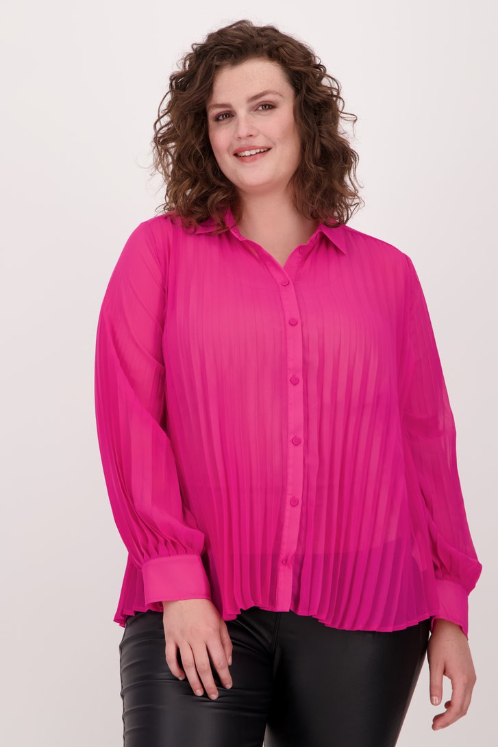 Blouse plissée rose de Fransa pour Femmes