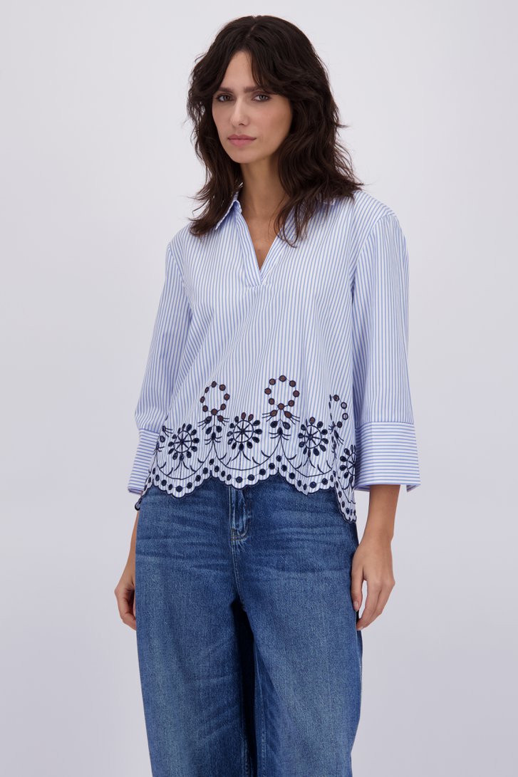 Le devant de Blouse rayée bleu et blanc de JDY pour Femmes