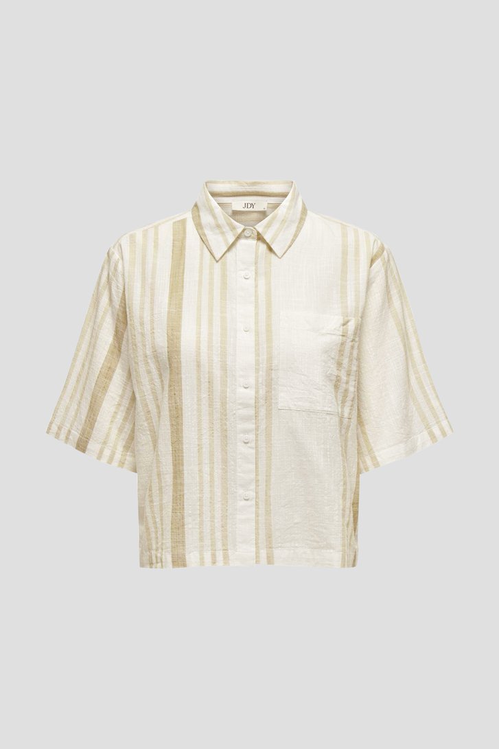 Blouse rayée écru-beige en look lin de JDY pour Femmes
