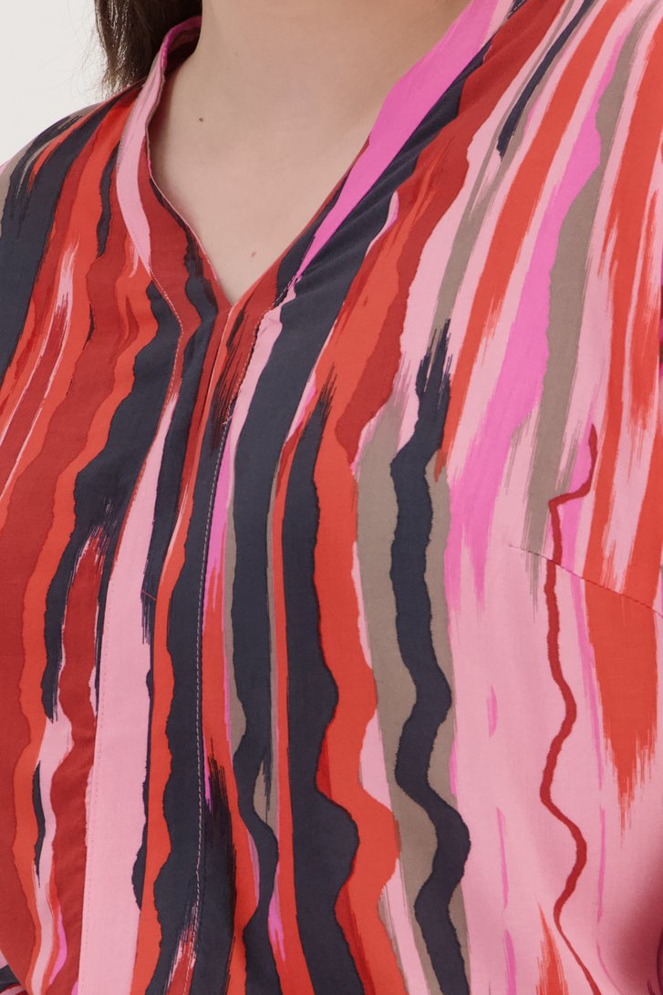 Blouse rayée rouge-rose de Only Carmakoma pour Femmes