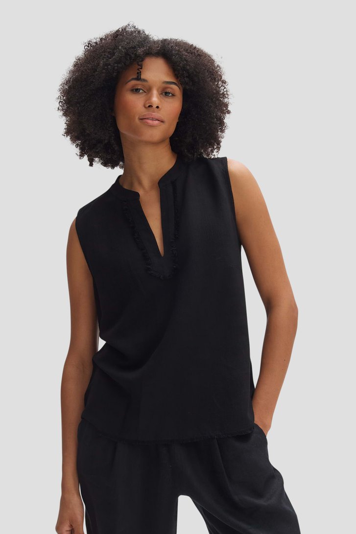 Blouse sans manches noire de Opus pour Femmes