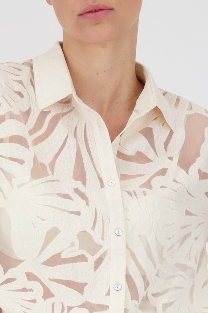 Photo supplémentaire 1 de Blouse semi-transparente avec motif ecru de D'Auvry Studio pour Femmes