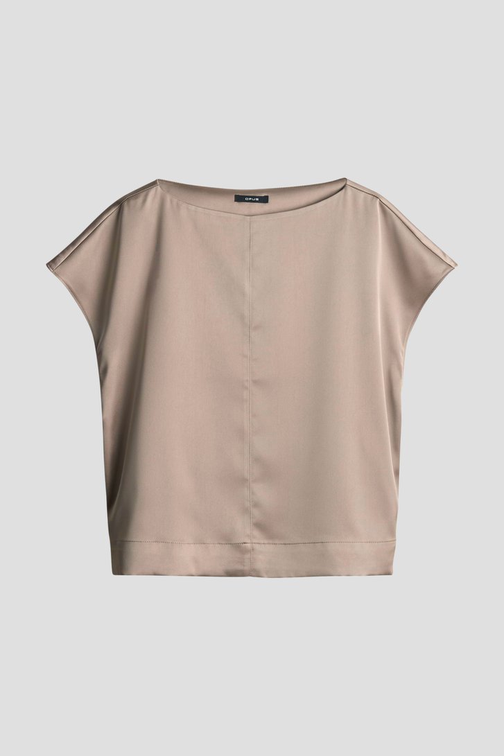 Photo produit 1 de Blouse taupe au fini satiné de Opus pour Femmes
