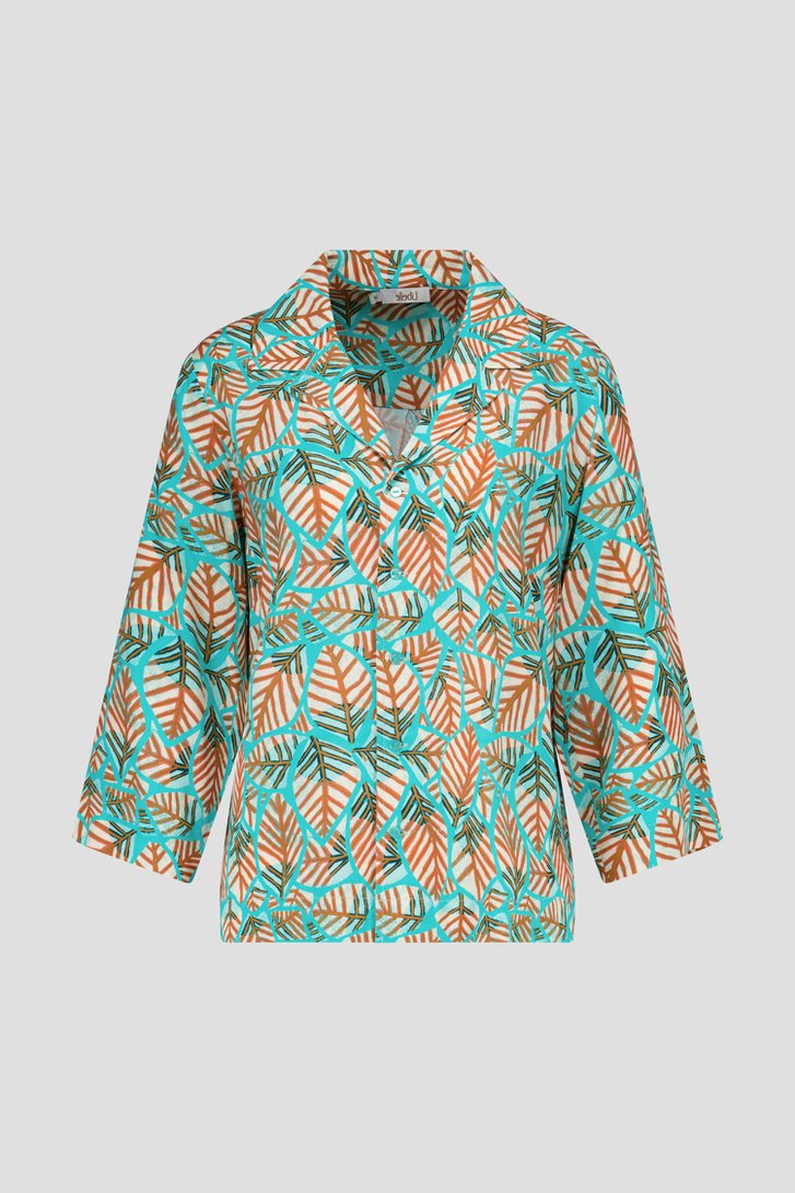 Blouse turquoise à imprimé géométrique de Libelle pour Femmes