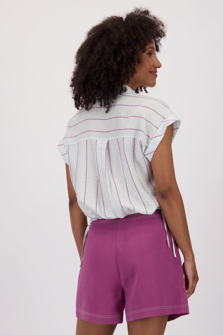 Blouse turquoise pastel à motif rayé de Louise pour Femmes