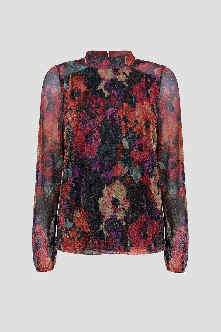Productfoto 1 van Blouse van mesh met kleurrijk bloemenmotief door Geisha voor Dames