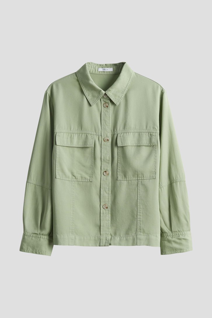 Blouse vert clair avec poches poitrine de Opus pour Femmes
