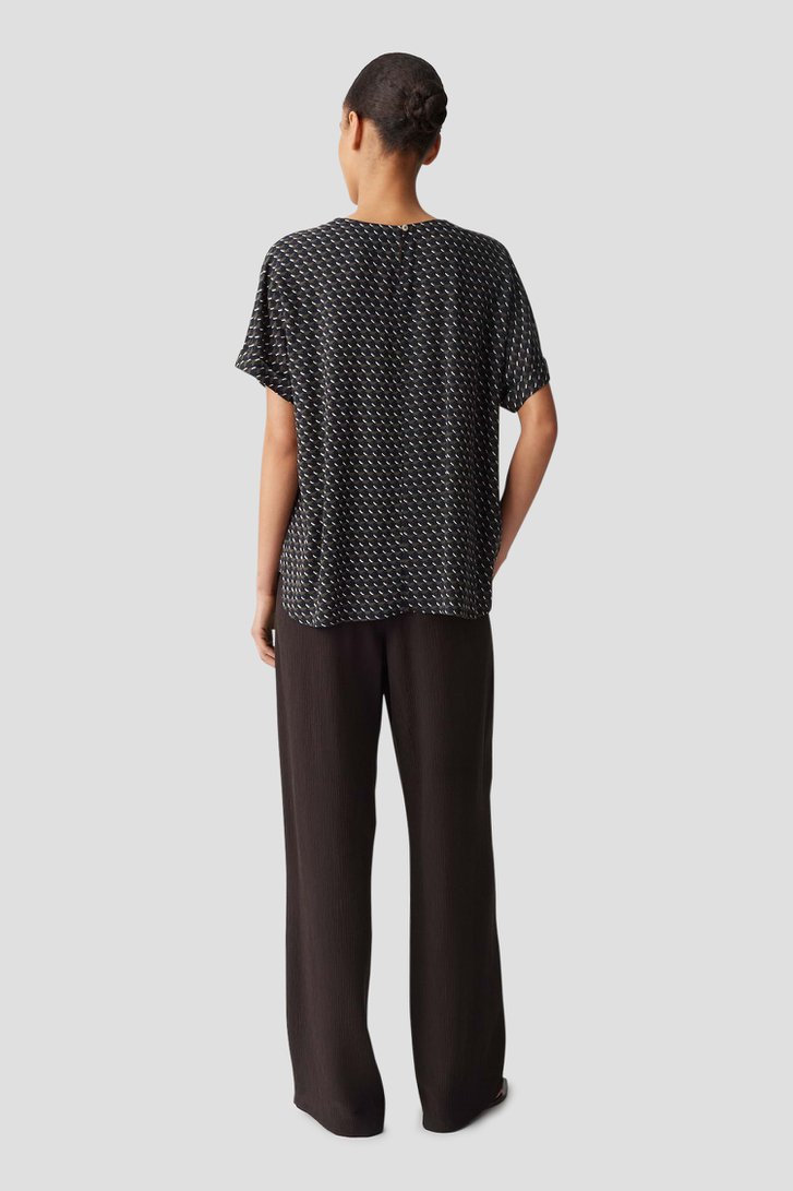 Le dos de Blouse vert foncé à imprimé graphique de Opus pour Femmes