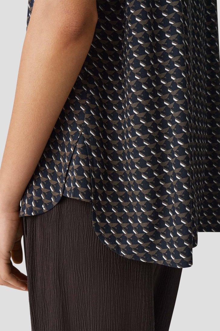 Détail de Blouse vert foncé à imprimé graphique de Opus pour Femmes